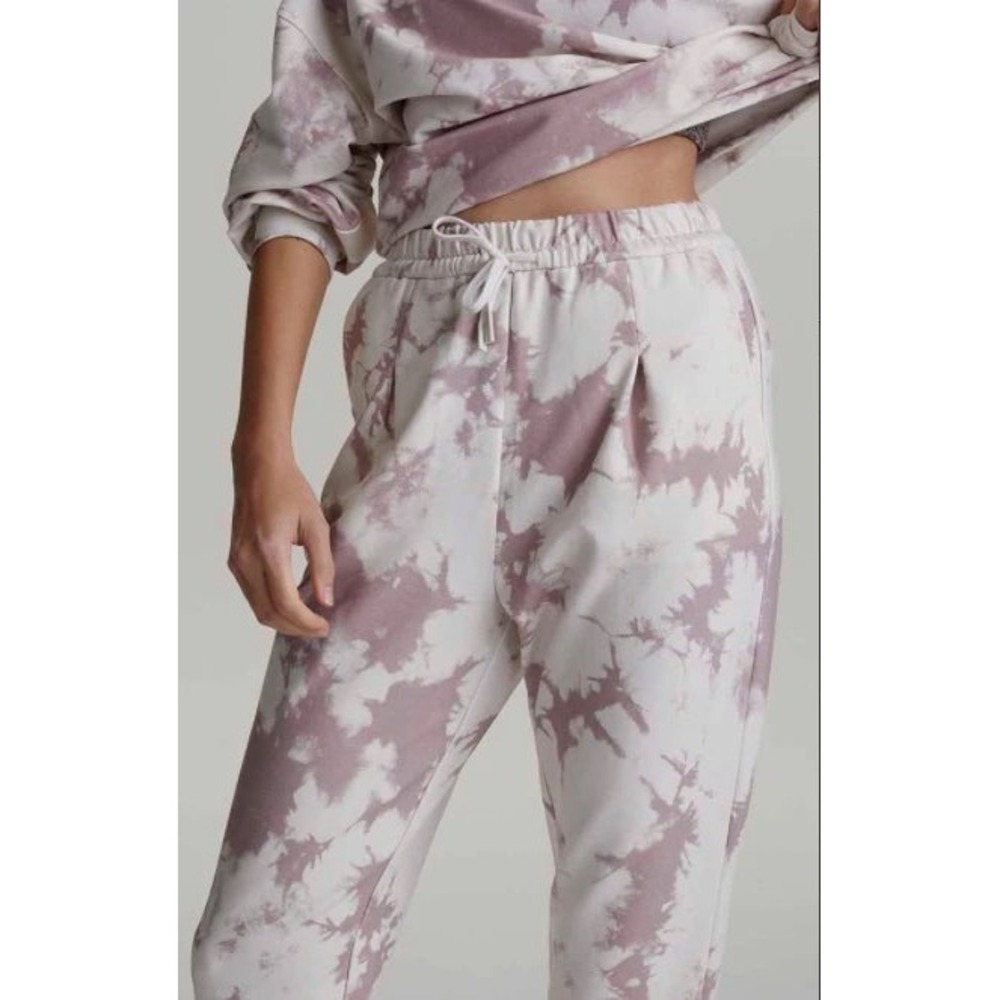 Varley Keswick Pant Jogger Large Taupe Tie Dye Sweatpants Athleisure Lounge